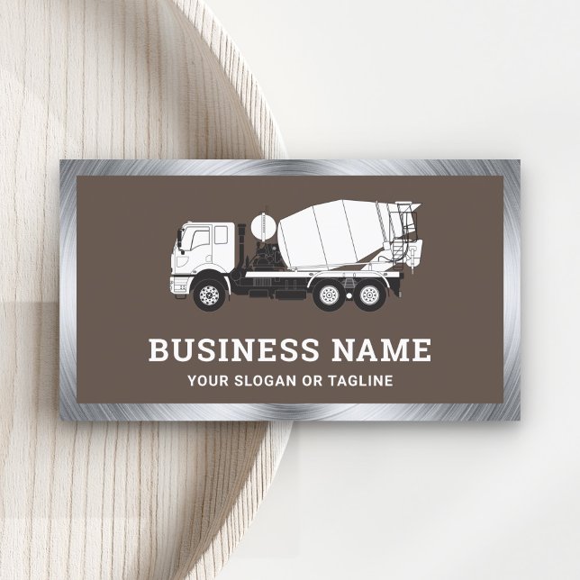 Carte De Visite Camion ciment Mixer Brown (Créateur téléchargé)