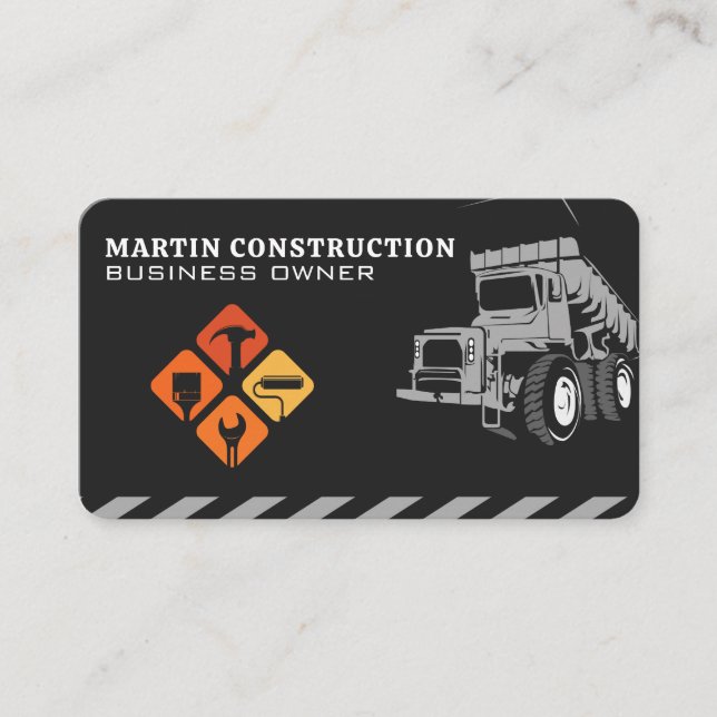 Carte De Visite Camion de chantier | Outils à main (Devant)