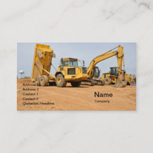 Carte De Visite camion de déchargement et backhoe