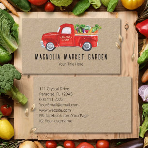 Carte De Visite Camion de ferme biologique légumes marché de produ