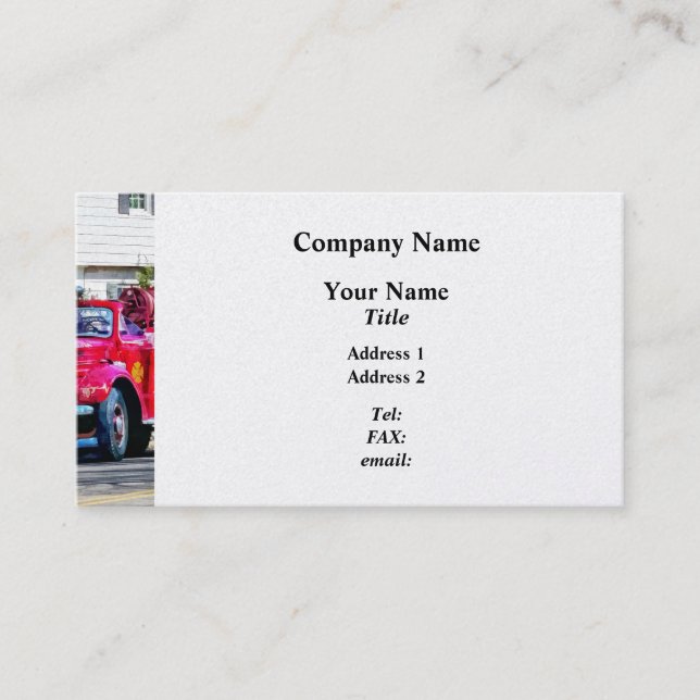 Carte De Visite Camion de pompiers à l'ancienne (Devant)