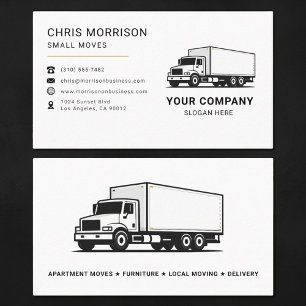 Carte De Visite Camion de service de petits déménagements 