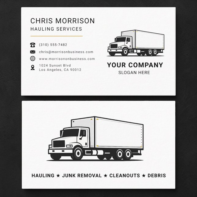Carte De Visite Camion de services de déblaiement  (Créateur téléchargé)