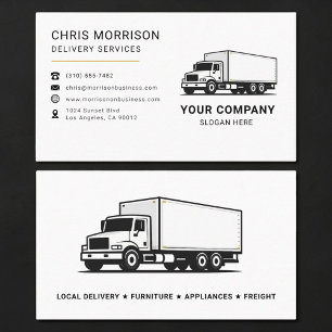 Carte De Visite Camion de services de livraison