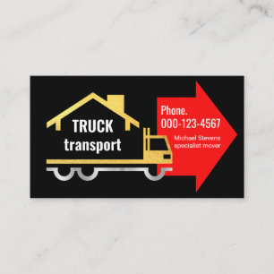 Carte De Visite Camion de soutien logistique pour déménageur à dom