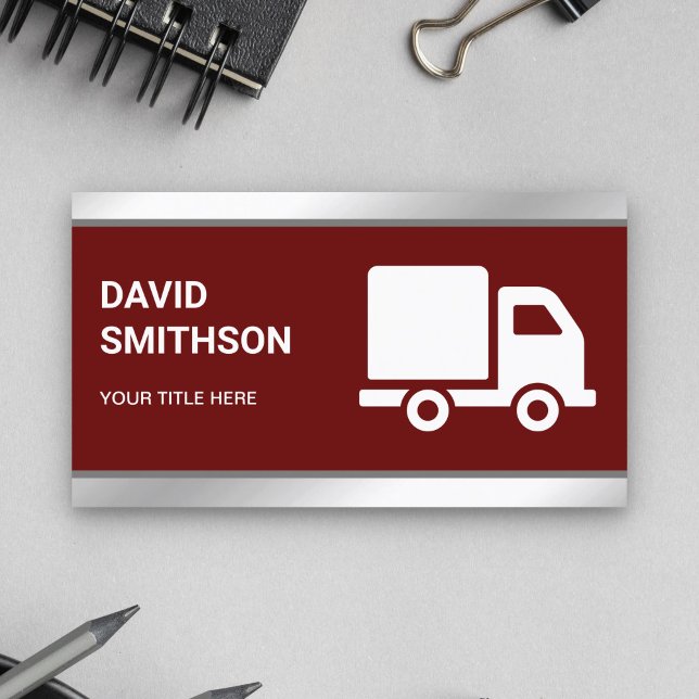 Carte De Visite Camion de transport de marchandises Dark Red Logis (Créateur téléchargé)