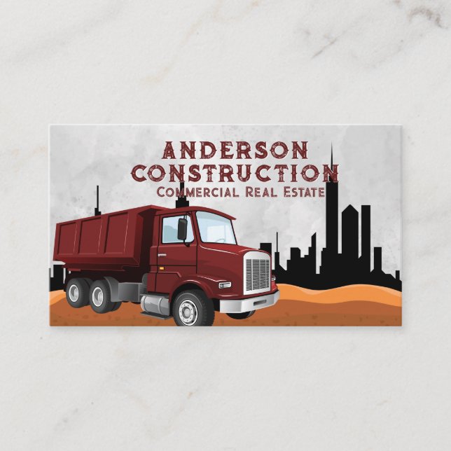 Carte De Visite Camion de vidange | Véhicule de construction | Sky (Devant)