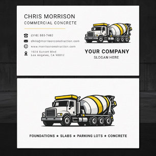 Carte De Visite Camion malaxeur à béton commercial