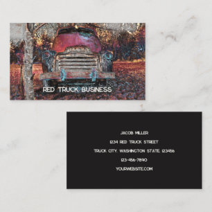 Carte De Visite Camion Retro Vintage Rouge Orange Jaune Russe Auto