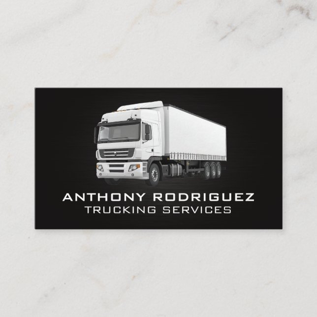 Carte De Visite Camion semi-blanc | Services de transport routier (Devant)