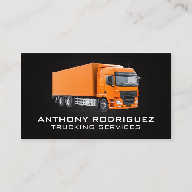 Carte De Visite Camion semi-orange | Transport logistique (Devant)