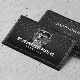 Carte De Visite Camion semi-professionnel en métal noir