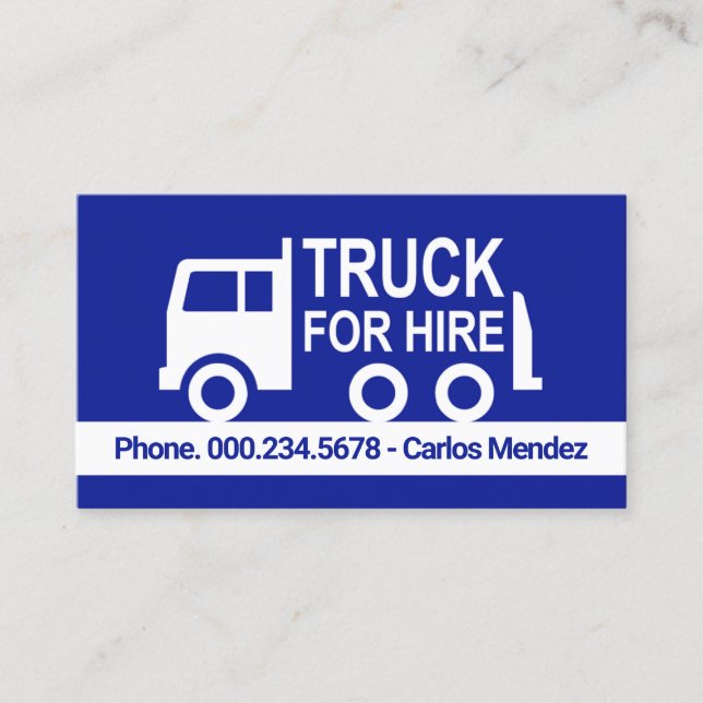 Carte De Visite Camion Simple à Louer (Devant)