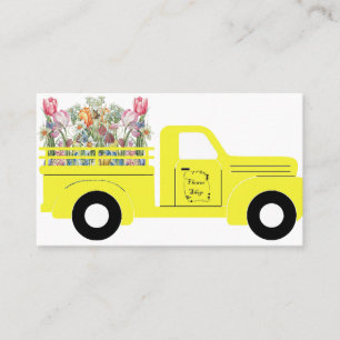 Carte De Visite Camionnette à fleurs