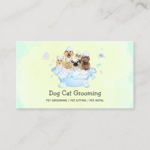 Carte De Visite Camionnette de lavage mobile pour chiens Green Yel