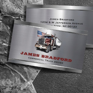Carte De Visite Camionnette Transport du bois de métal Trucker Com