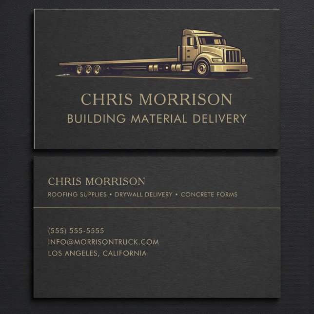 Carte De Visite Camionneur professionnel de matériaux de construct (Créateur téléchargé)