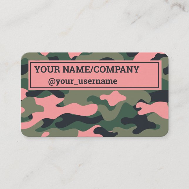 Carte de visite Camo branché Instagram (Devant)