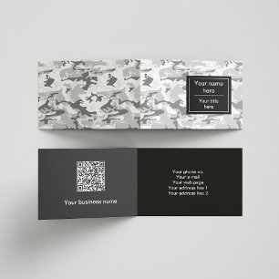 Carte De Visite Camo gris, Camo d'hiver, Camouflage neige, Militai