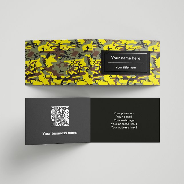 Carte De Visite Camo jaune et marron, Camouflage, Militaire, Armée (Créateur téléchargé)