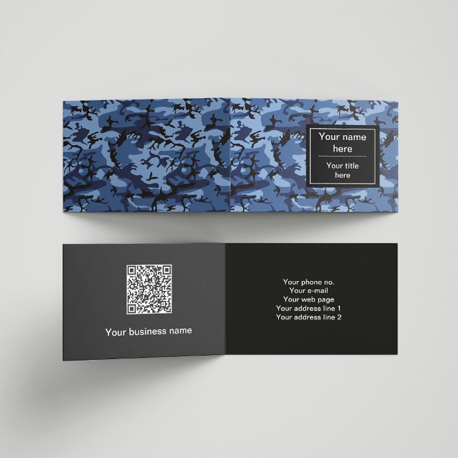 Carte De Visite Camo Navy, camouflage bleu, Militaire, Armée (Créateur téléchargé)