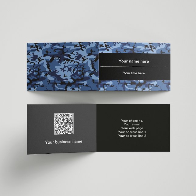 Carte De Visite Camo Navy, camouflage bleu, Militaire, Armée (Créateur téléchargé)
