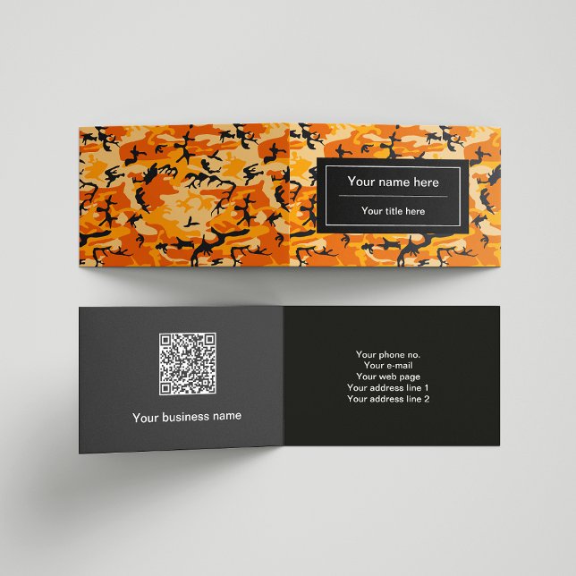 Carte De Visite Camo orange, Camouflage, Militaire, Armée (Créateur téléchargé)