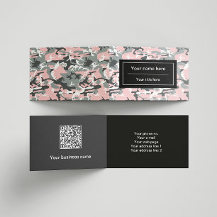 Carte De Visite Camo rose et gris, Camouflage, Militaire, Armée
