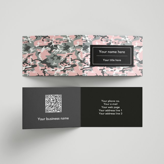 Carte De Visite Camo rose et gris, Camouflage, Militaire, Armée (Créateur téléchargé)