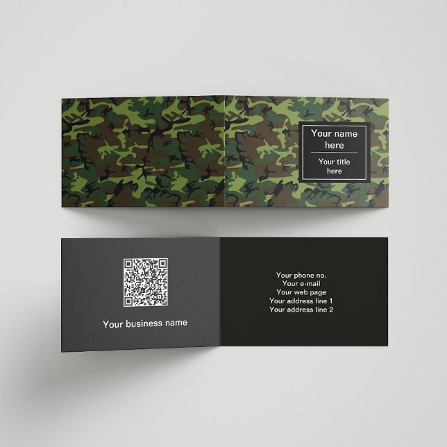 Carte De Visite Camo Vert, Camouflage, Militaire, Armée (Créateur téléchargé)