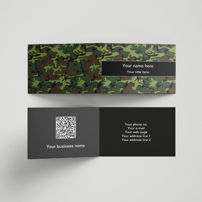 Carte De Visite Camo Vert, Camouflage, Militaire, Armée (Créateur téléchargé)