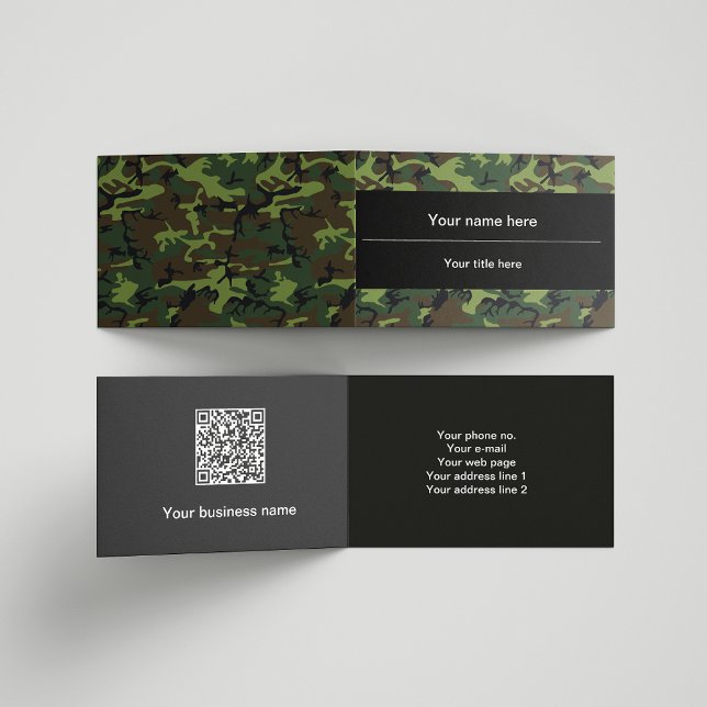Carte De Visite Camo Vert, Camouflage, Militaire, Armée (Créateur téléchargé)