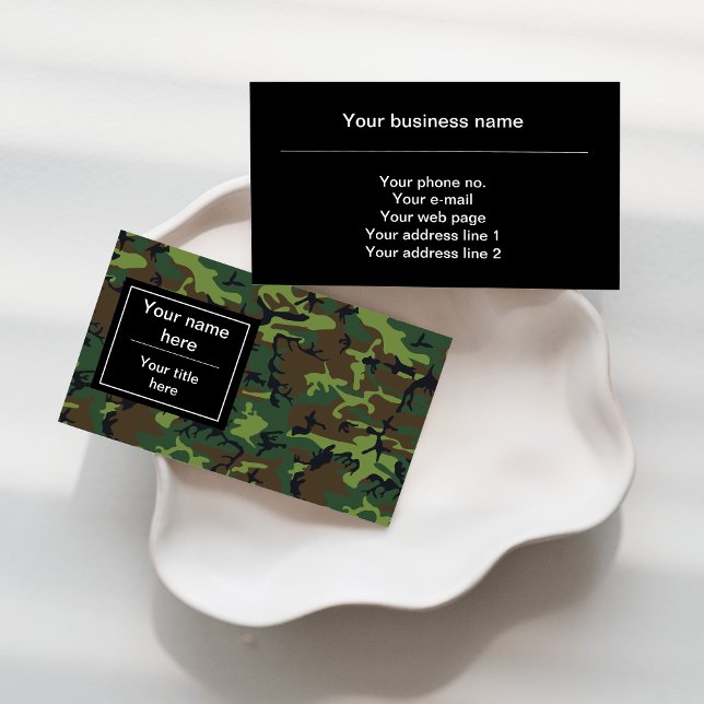 Carte De Visite Camo Vert, Camouflage, Militaire, Armée (Créateur téléchargé)