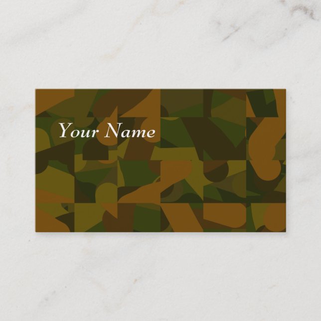 Carte De Visite Camo vert et Brown, modèle abstrait (Devant)