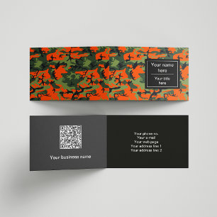 Carte De Visite Camo Vert et Orange, Camouflage, Militaire, Armée