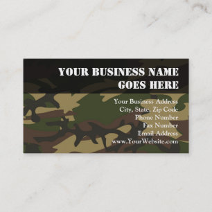 Carte De Visite Camo Vert Poussiéreux
