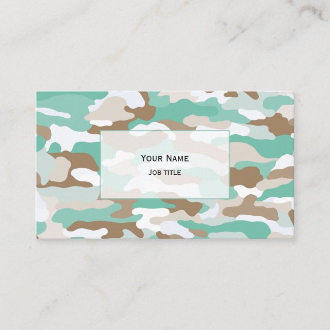 Carte De Visite Camouflage côtier (blanc transparent) (Devant)