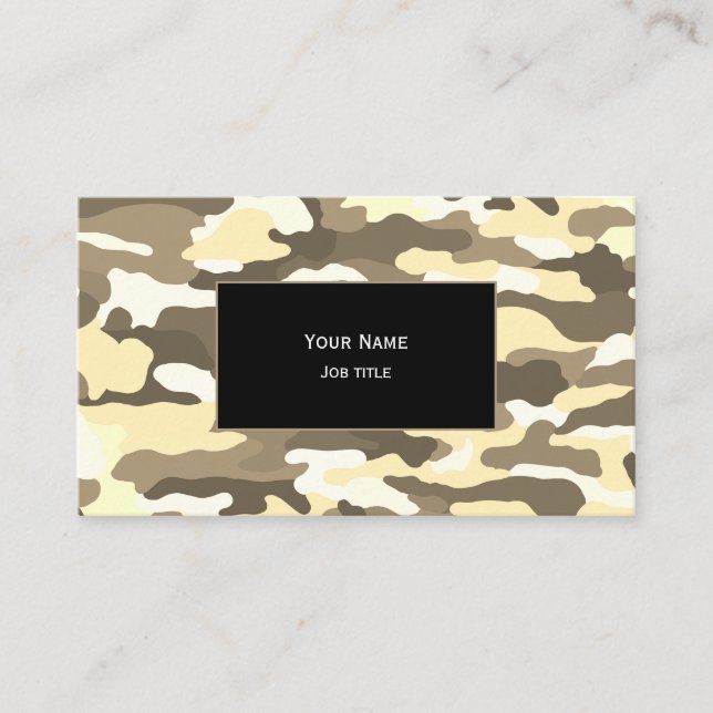 Carte De Visite Camouflage Désert (Devant)