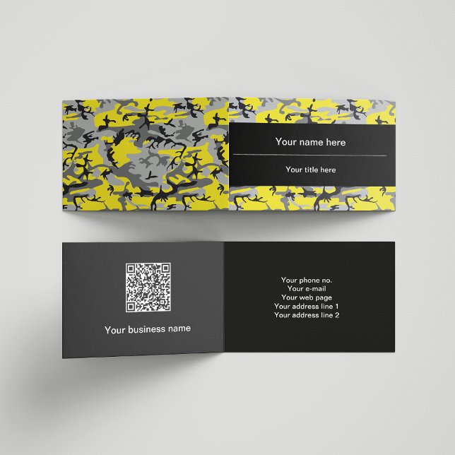 Carte De Visite Camouflage jaune et gris, Militaire, Armée (Créateur téléchargé)