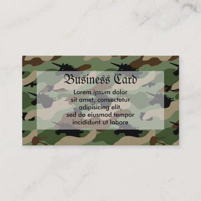 Carte De Visite Camouflage Licorne (Devant)