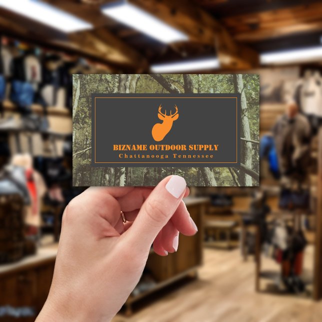 Carte De Visite Camouflage + Orange Deer Vente au détail en plein  (Créateur téléchargé)