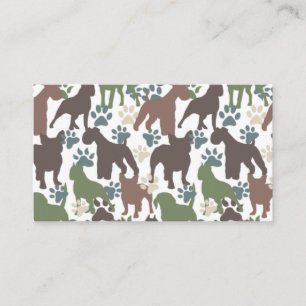 Carte De Visite Camouflage Poster de animal de Dog Paw Motif