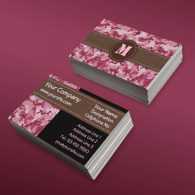 Carte De Visite Camouflage rose (Créateur téléchargé)