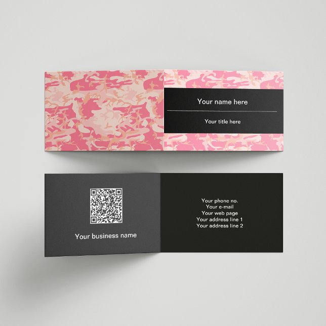 Carte De Visite Camouflage Rose, Camouflage, Militaire, Armée (Créateur téléchargé)