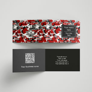 Carte De Visite Camouflage rouge et gris, Militaire, Armée