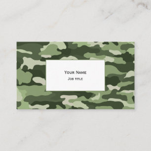 Carte De Visite Camouflage Vert (blanc uni)