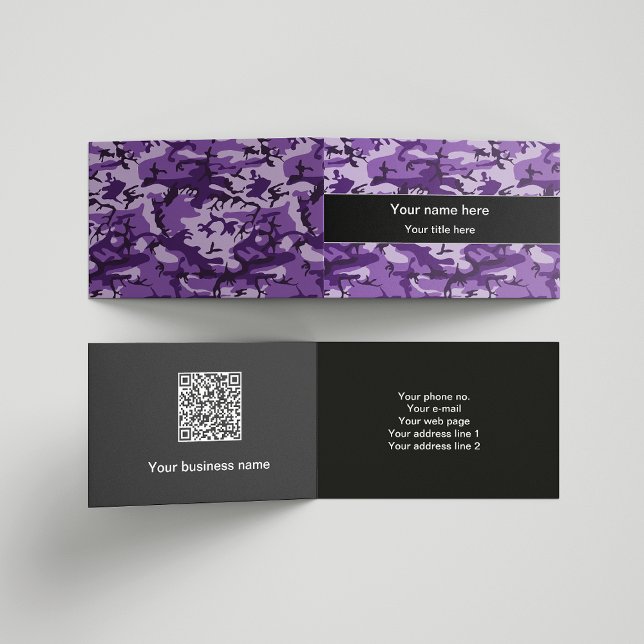 Carte De Visite Camouflage Violet, Camouflage, Militaire, Armée (Créateur téléchargé)