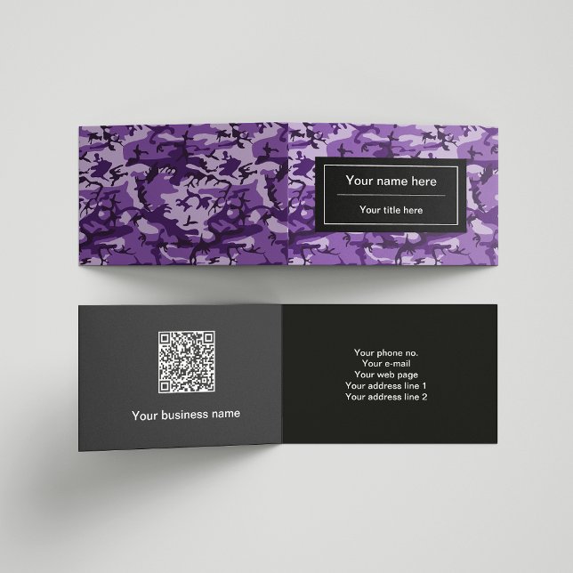 Carte De Visite Camouflage Violet, Camouflage, Militaire, Armée (Créateur téléchargé)