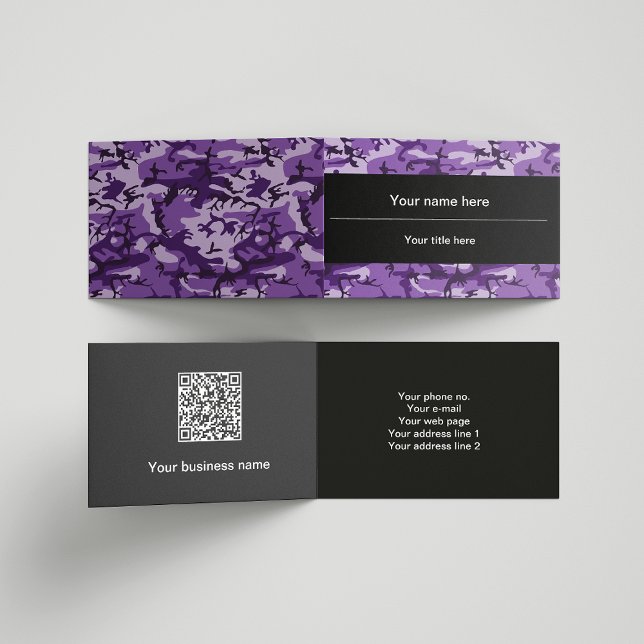 Carte De Visite Camouflage Violet, Camouflage, Militaire, Armée (Créateur téléchargé)
