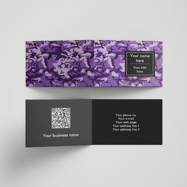 Carte De Visite Camouflage Violet, Camouflage, Militaire, Armée (Créateur téléchargé)